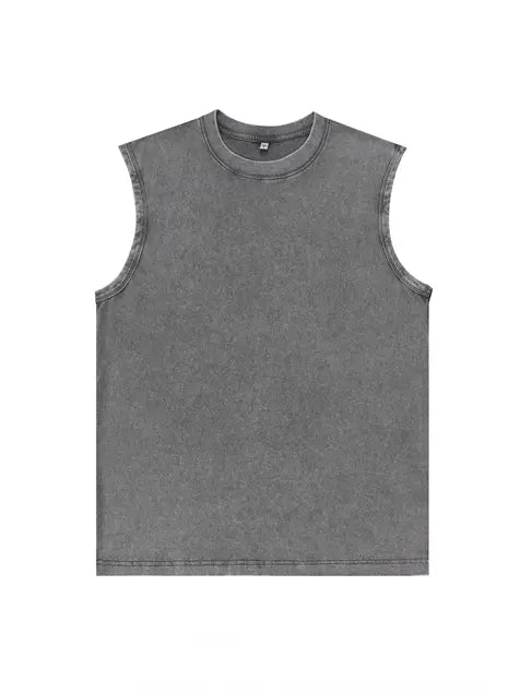 230g Cotton Back Pink Animation Girl Printed Wash Old Sleeveless T-shirt Emma Bridess