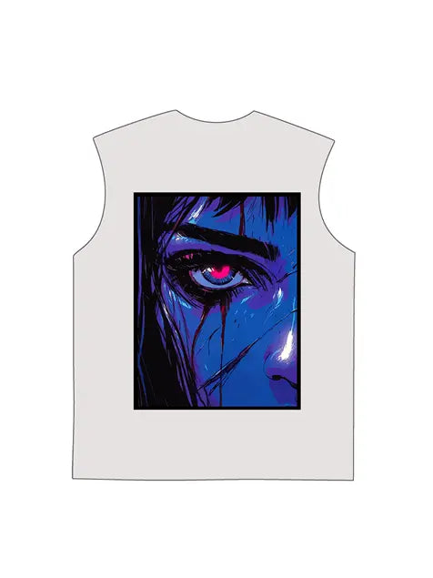 230g Cotton Tears of Blood Wash Old Sleeveless T-shirt Emma Bridess