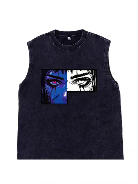 230g Cotton Tears of Blood Wash Old Sleeveless T-shirt Emma Bridess