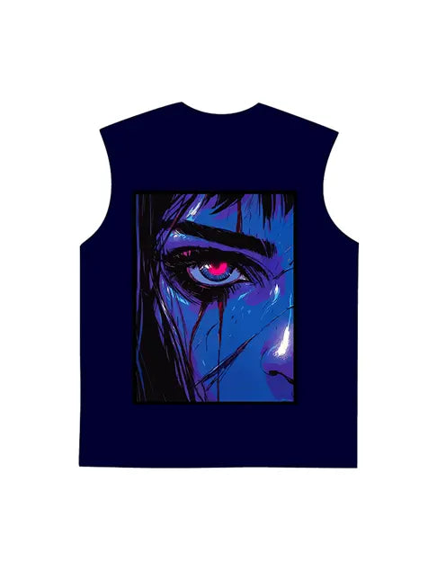230g Cotton Tears of Blood Wash Old Sleeveless T-shirt Emma Bridess