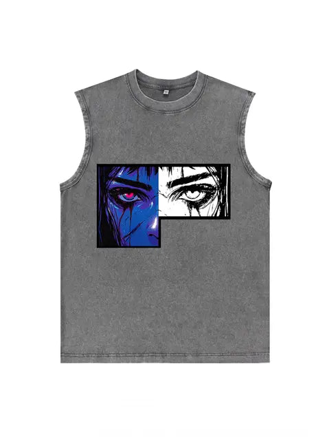 230g Cotton Tears of Blood Wash Old Sleeveless T-shirt Emma Bridess