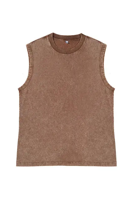 230g Cotton Love Mom Back Printed Wash Old Sleeveless T-shirt for Mom Emma Bridess