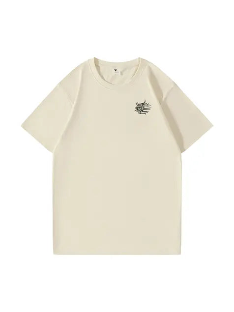 270g Front Logo Back Skull Printed Wash Old Cotton T-shirt Emma Bridess