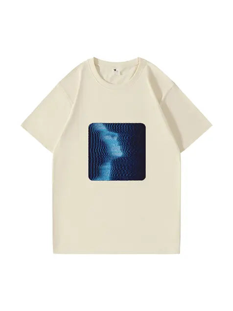 270g Future Electric Wave Man Printed Wash Old Cotton T-shirt Emma Bridess