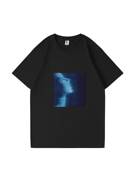 270g Future Electric Wave Man Printed Wash Old Cotton T-shirt Emma Bridess