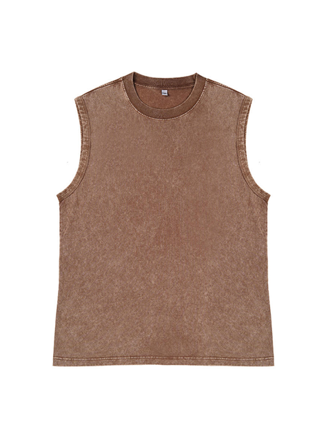 230g Lightning Stroke Skull Printed Wash Old Cotton Sleeveless T-shirt Emma Bridess