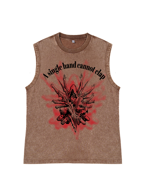 230g The Holy Spirit's Hand Printed Wash Old Cotton Sleeveless T-shirt Emma Bridess