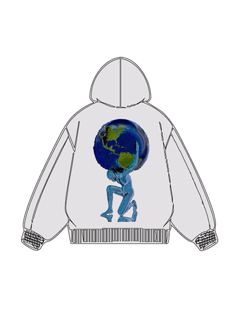 360g Essentials Environmentalism Printed Wash Old Cotton Hoodie Emma Bridess