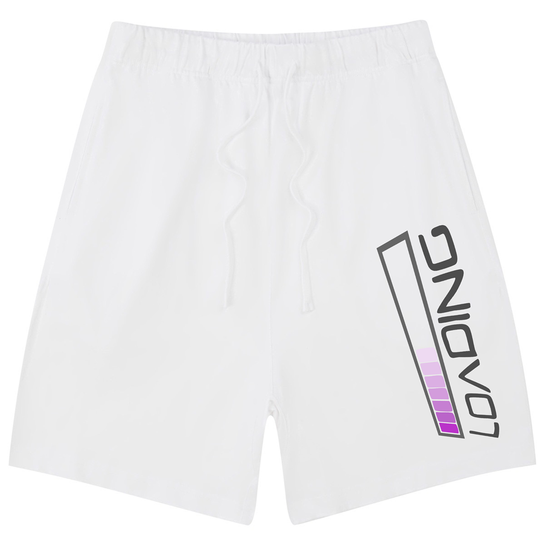 275g Loading Letter Printed Cotton Shorts