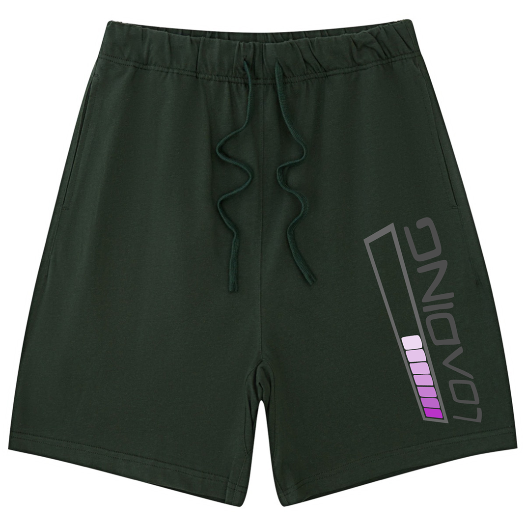275g Loading Letter Printed Cotton Shorts