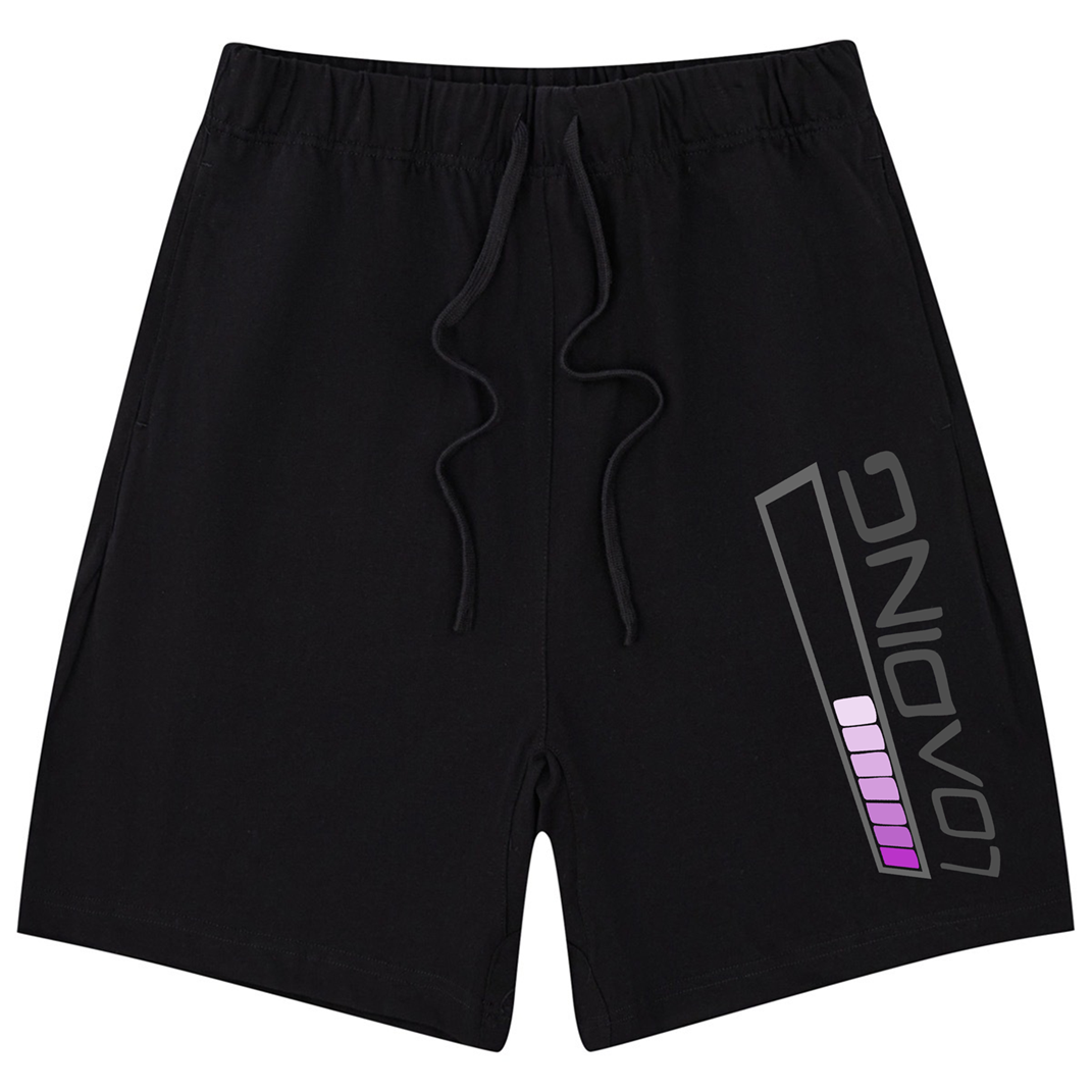 275g Loading Letter Printed Cotton Shorts