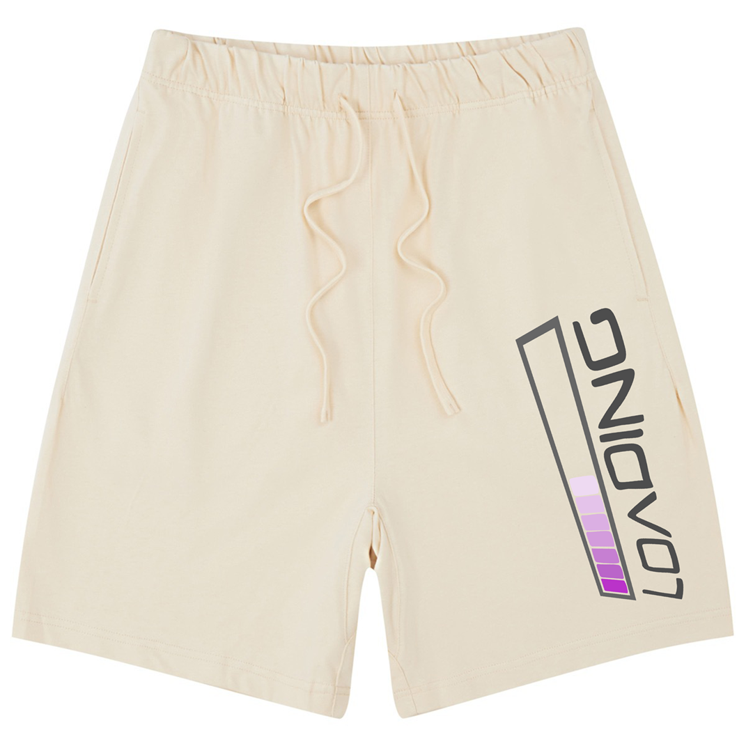 275g Loading Letter Printed Cotton Shorts