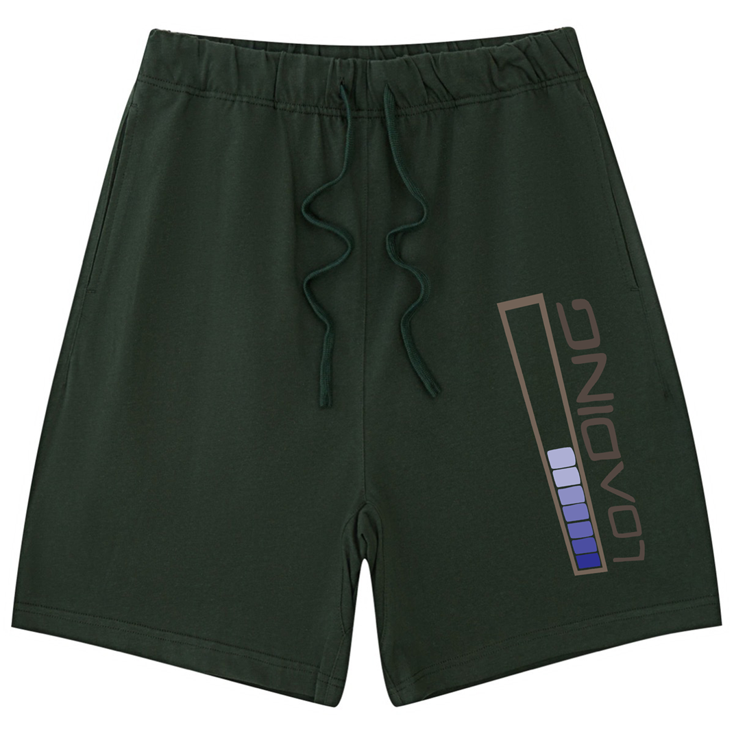275g Loading Letter Printed Cotton Shorts