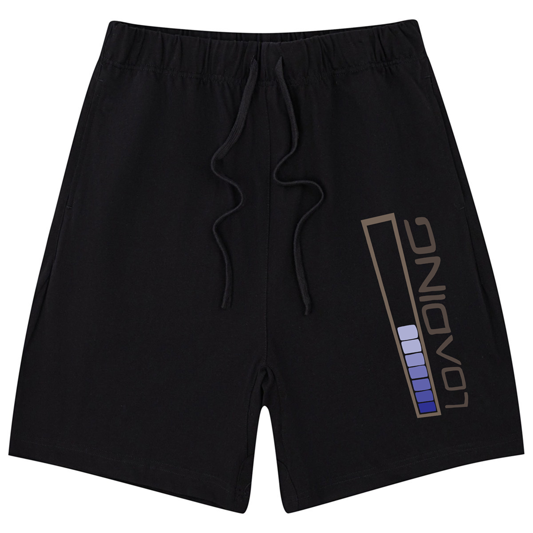 275g Loading Letter Printed Cotton Shorts