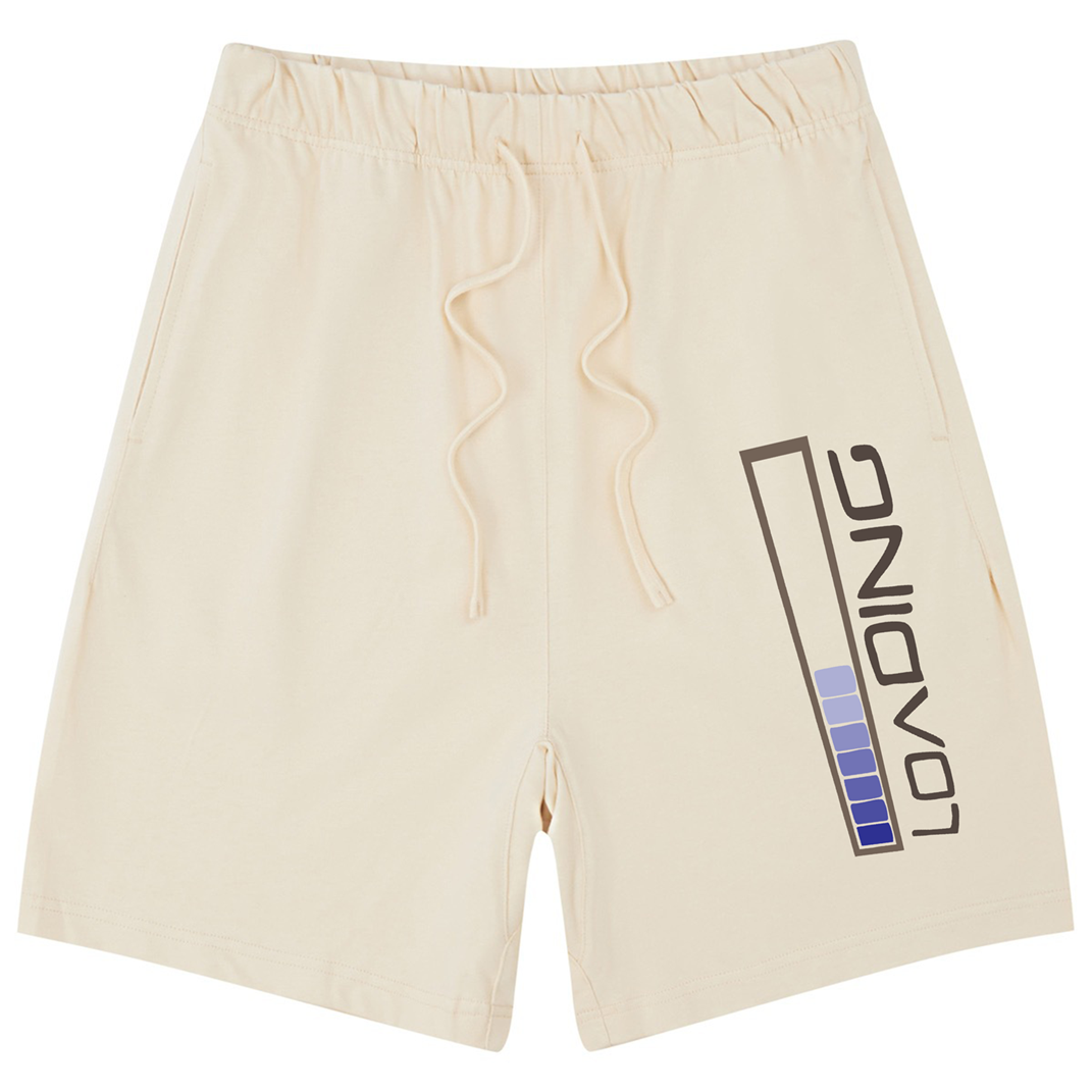275g Loading Letter Printed Cotton Shorts