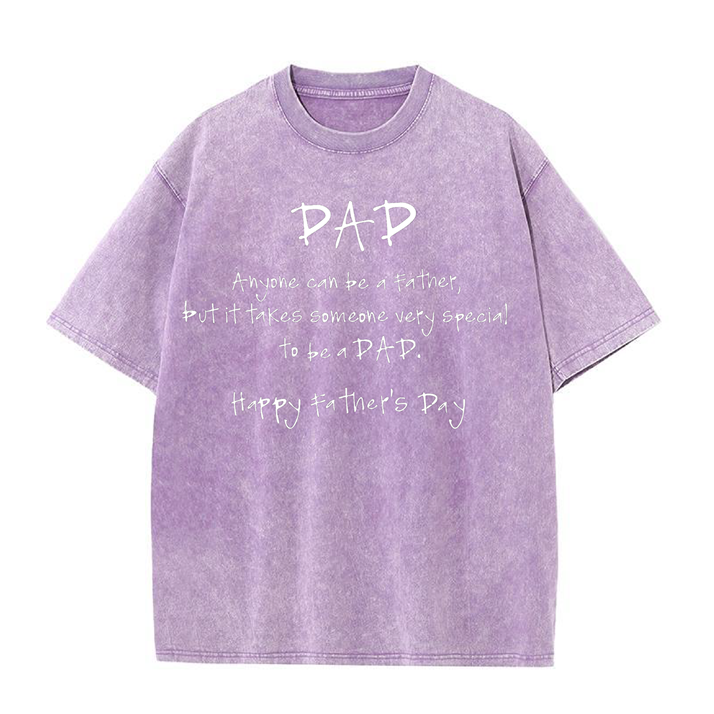 230g Special To Be A Dad Printed Wash Old Cotton T-shirt