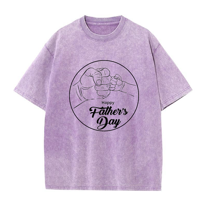 230g Wash Old Cotton T-shirt for Father's Day