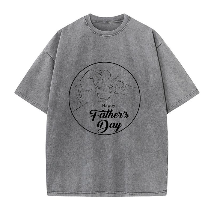 230g Wash Old Cotton T-shirt for Father's Day