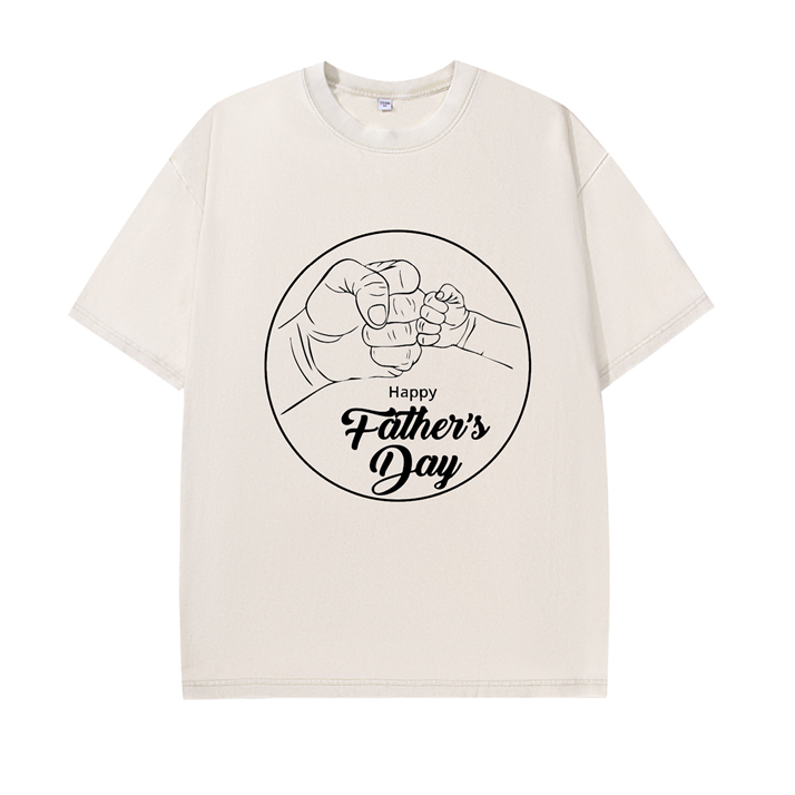 230g Wash Old Cotton T-shirt for Father's Day
