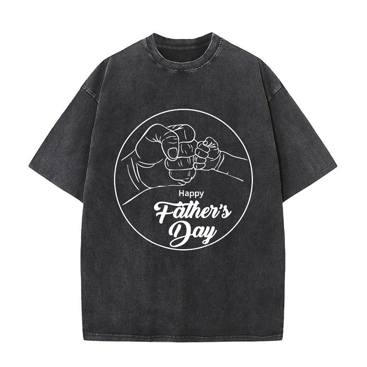 230g Wash Old Cotton T-shirt for Father's Day