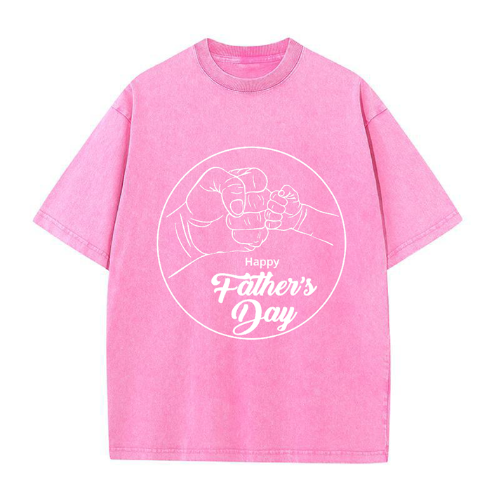 230g Wash Old Cotton T-shirt for Father's Day