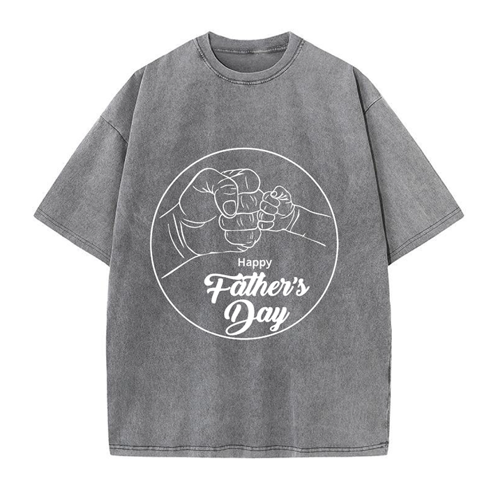 230g Wash Old Cotton T-shirt for Father's Day
