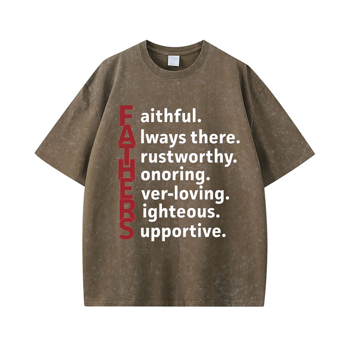 270g Fathers Wash Old Cotton T-shirt