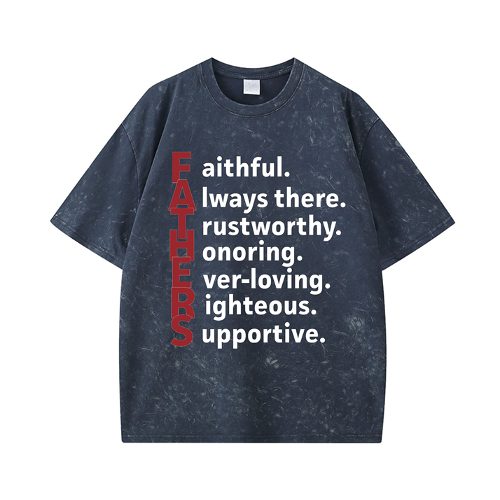 270g Fathers Wash Old Cotton T-shirt