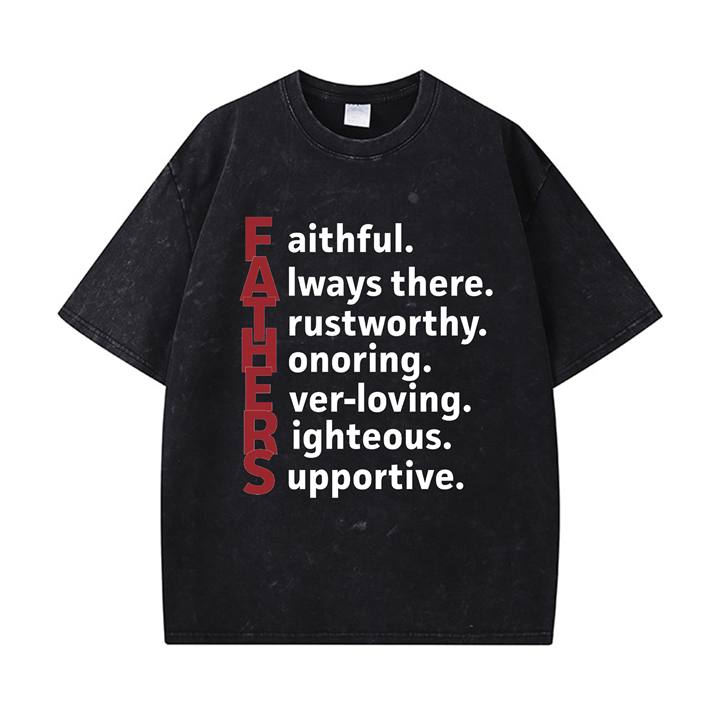 270g Fathers Wash Old Cotton T-shirt