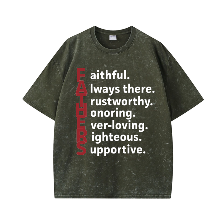 270g Fathers Wash Old Cotton T-shirt