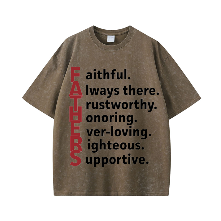 270g Fathers Wash Old Cotton T-shirt for Daddy
