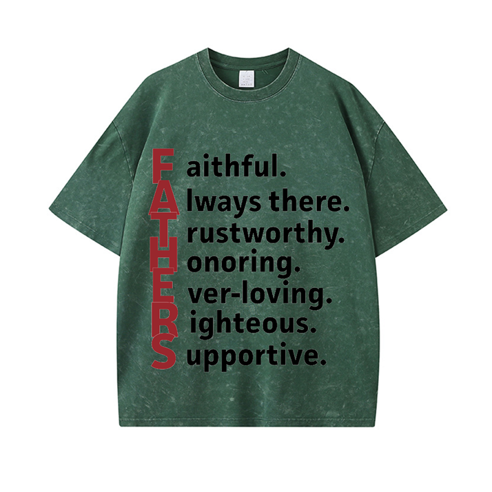 270g Fathers Wash Old Cotton T-shirt for Daddy