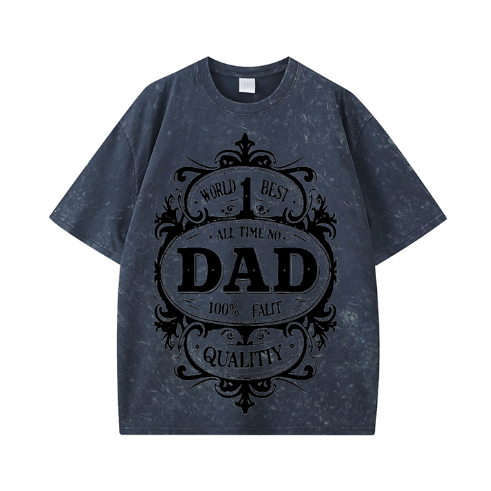 270g World 1 Best Wash Old Cotton T-shirt for Dad