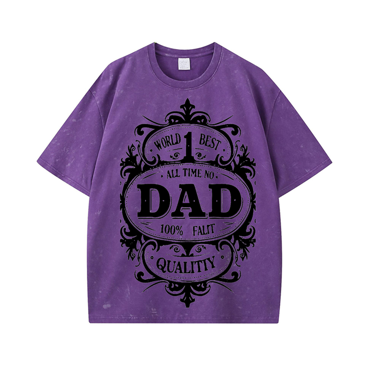 270g World 1 Best Wash Old Cotton T-shirt for Dad