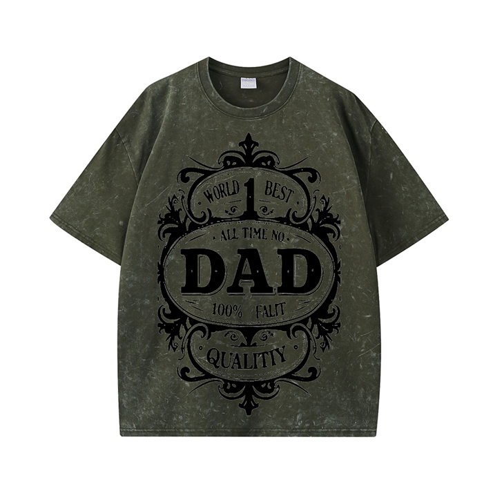 270g World 1 Best Wash Old Cotton T-shirt for Dad