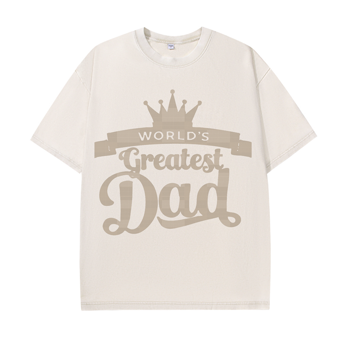 270g Greatest Dad Wash Old Cotton T-shirt for Father's Day