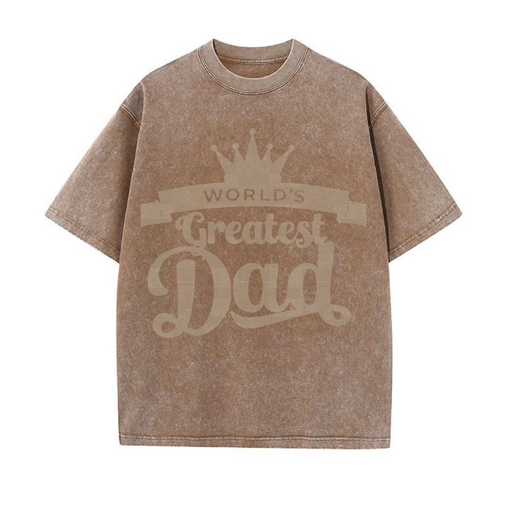 270g Greatest Dad Wash Old Cotton T-shirt for Father's Day