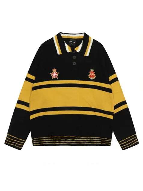 Splice Contrast POLO Neck Sweater