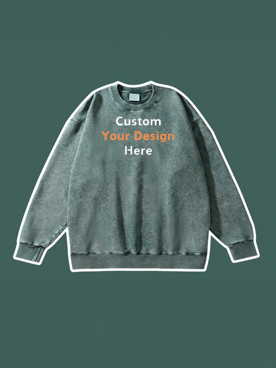 450g Custom Wash Color Basic Cotton Sweatshirt