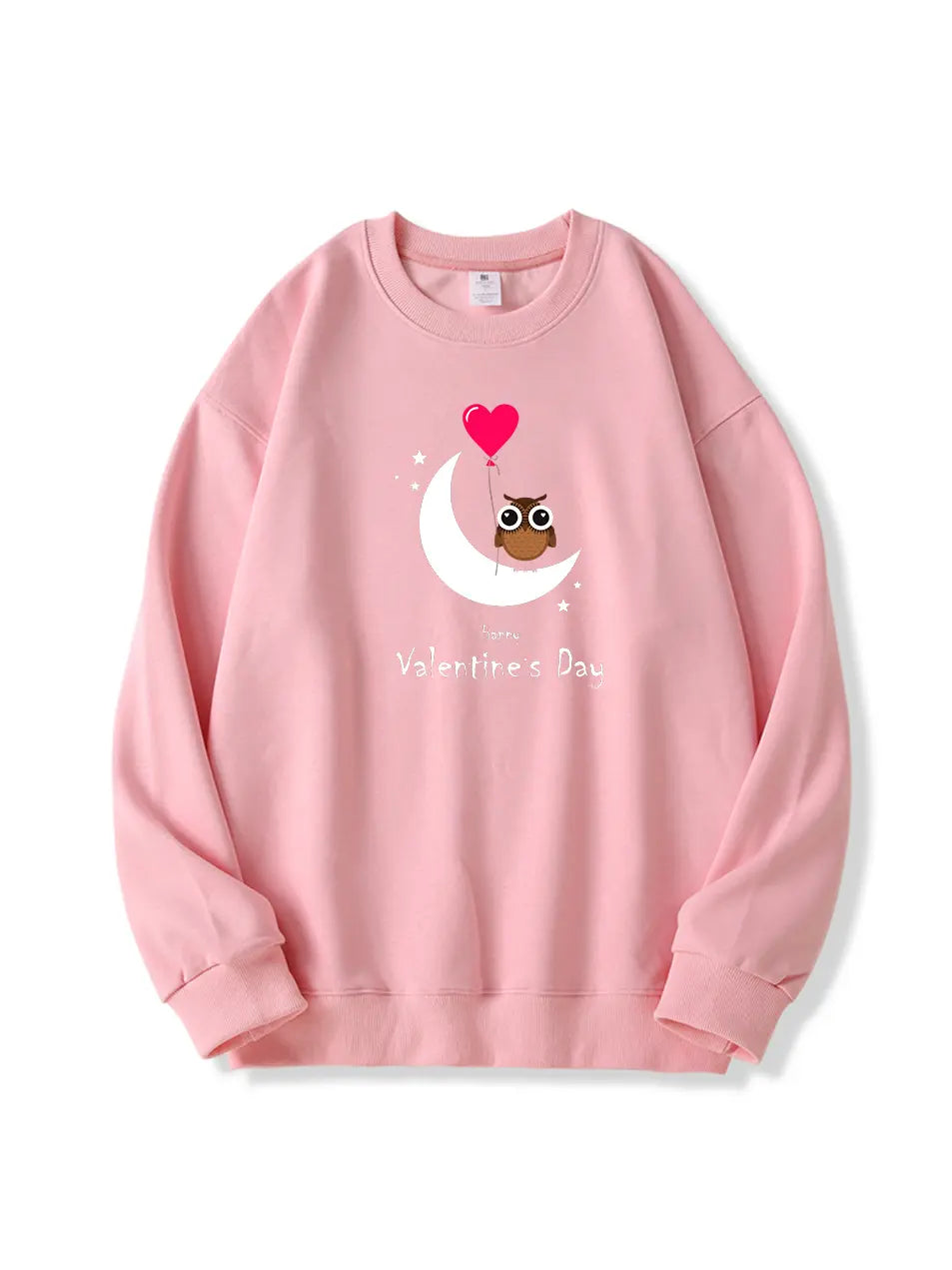 Valentine's Day Owl Love Print Cotton Sweatshirt Emma Bridess