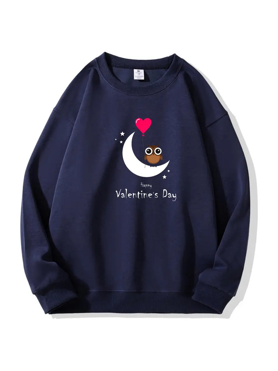 Valentine's Day Owl Love Print Cotton Sweatshirt Emma Bridess
