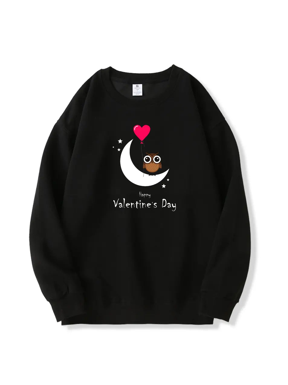 Valentine's Day Owl Love Print Cotton Sweatshirt Emma Bridess