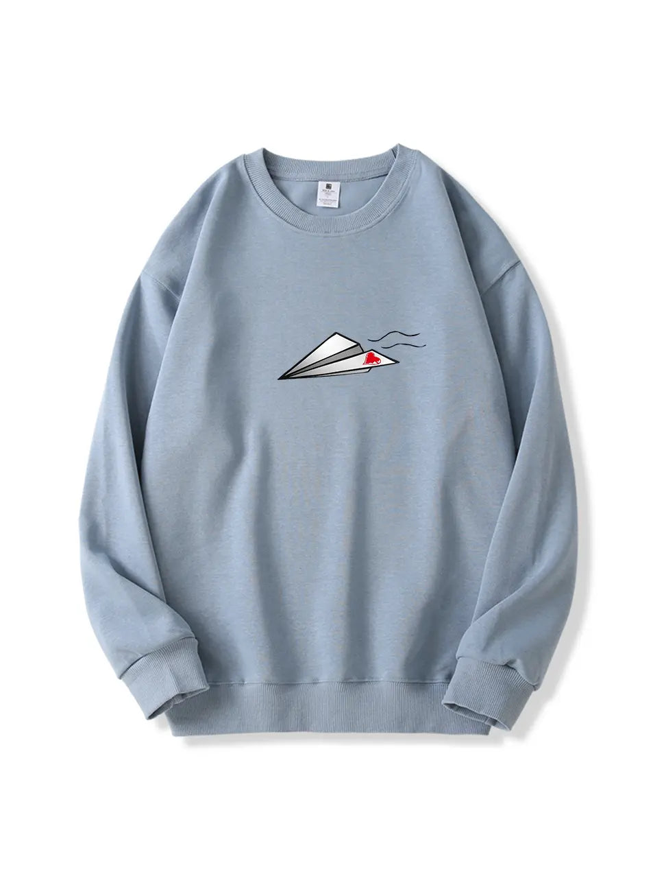 Paper Plane Heart Print Cotton Sweatshirt for Valentine's Day Emma Bridess