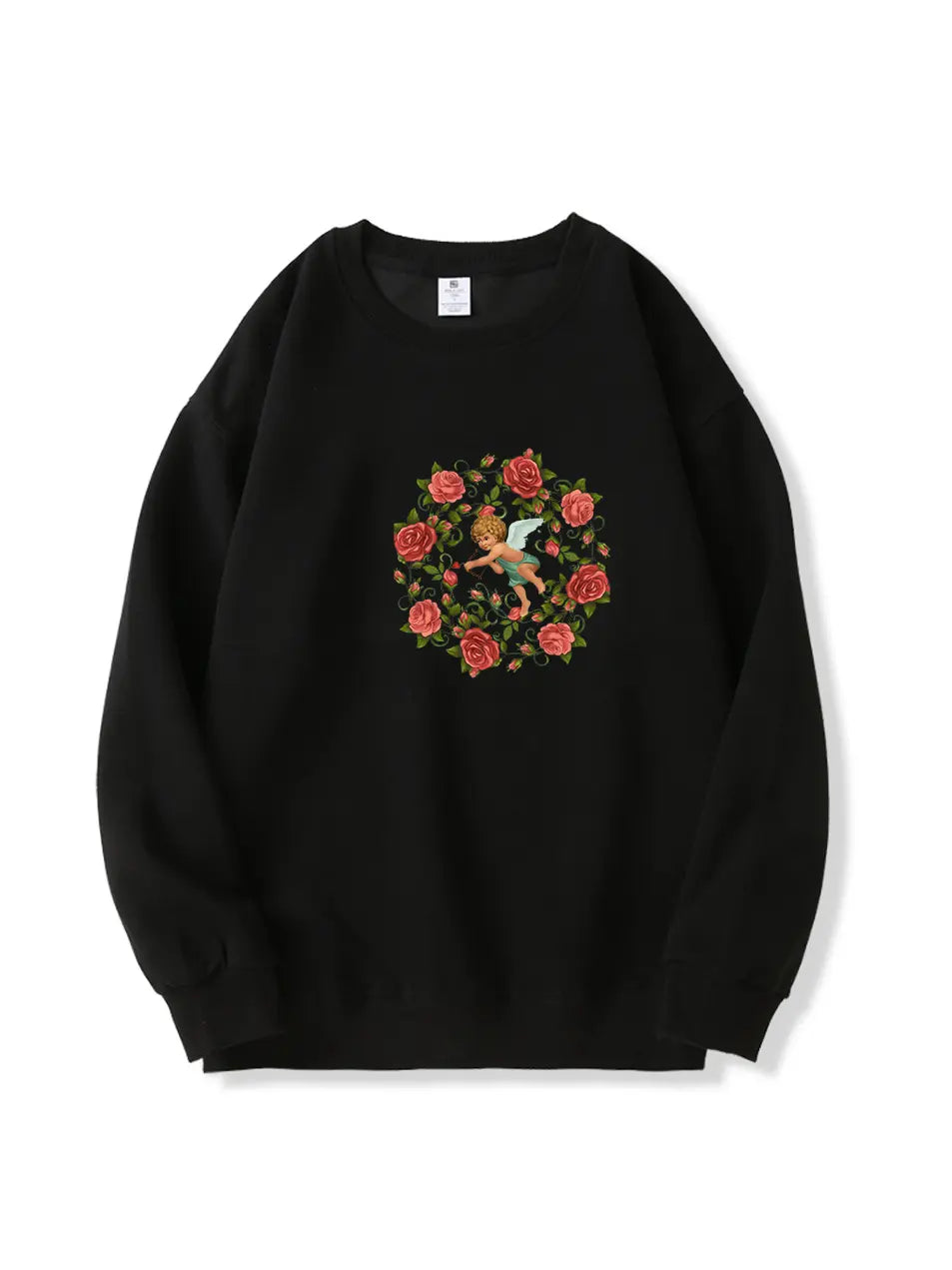 Cupid Red Rose Cotton Sweatshirt for Valentine's Day Emma Bridess