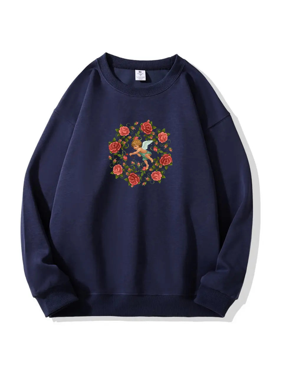 Cupid Red Rose Cotton Sweatshirt for Valentine's Day Emma Bridess