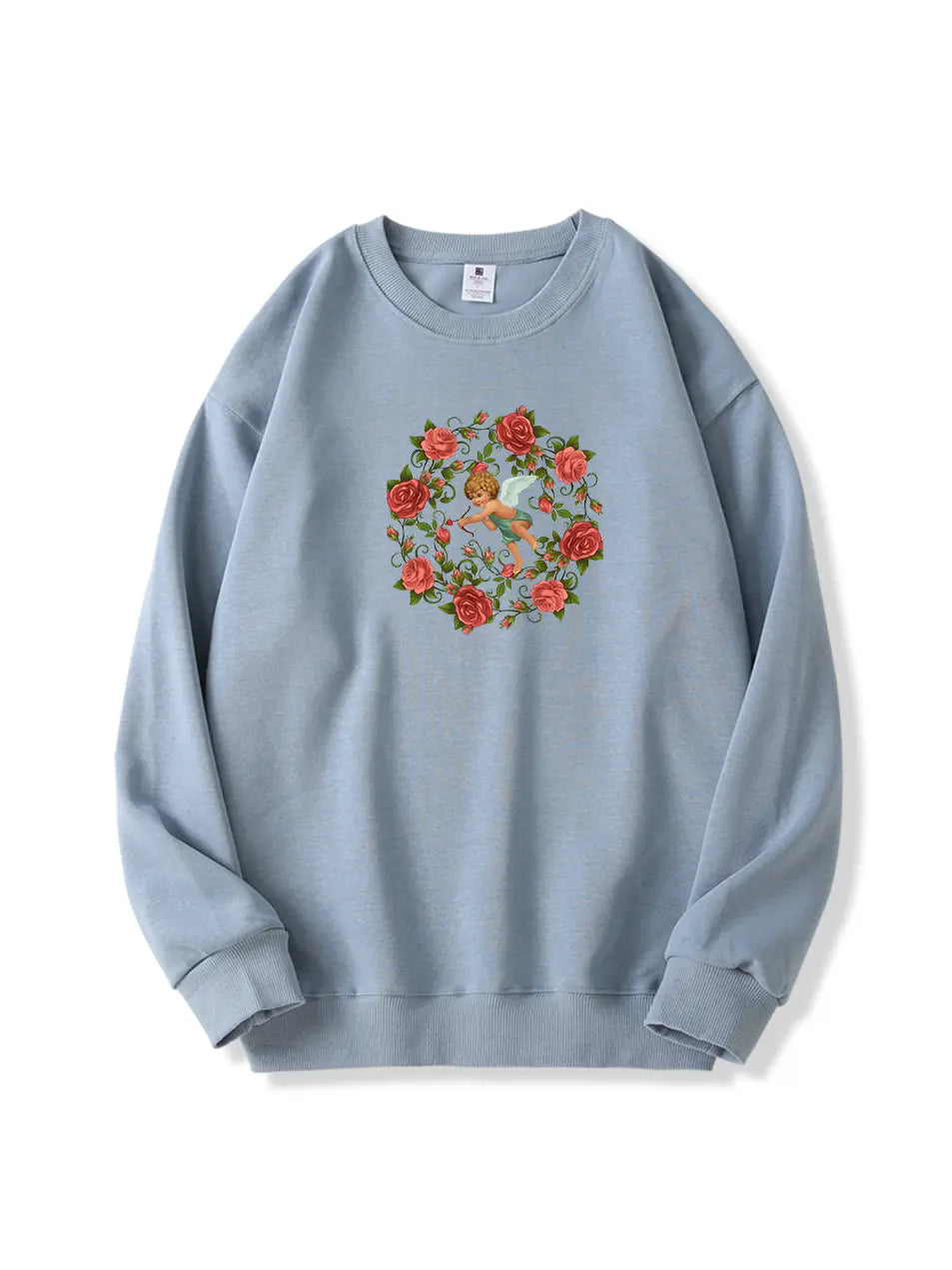 Cupid Red Rose Cotton Sweatshirt for Valentine's Day Emma Bridess