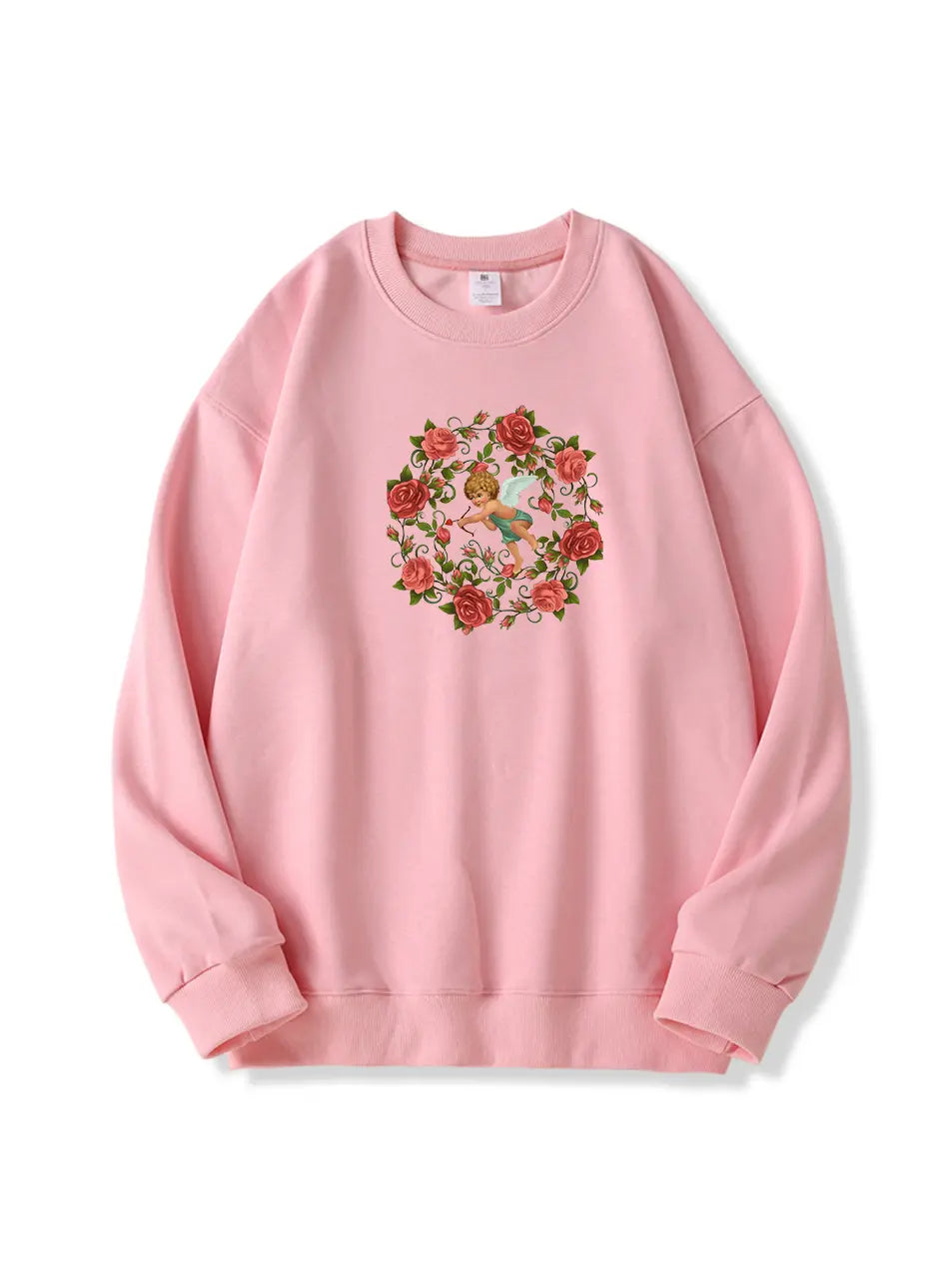 Cupid Red Rose Cotton Sweatshirt for Valentine's Day Emma Bridess