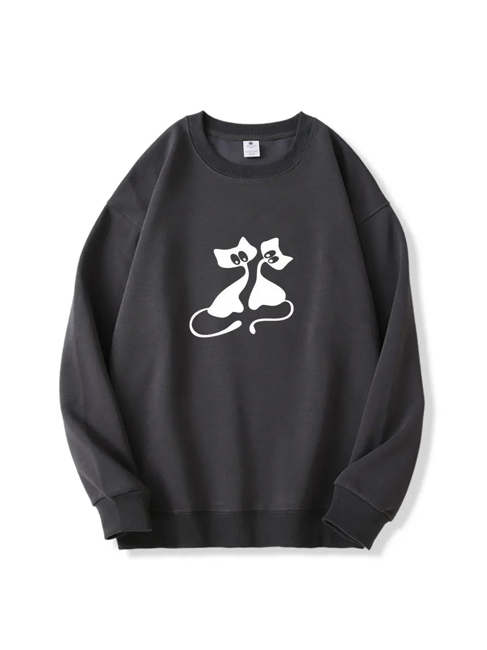 300g Valentine's Day Couple Kitty Love Printed Cotton Sweatshirt Emma Bridess