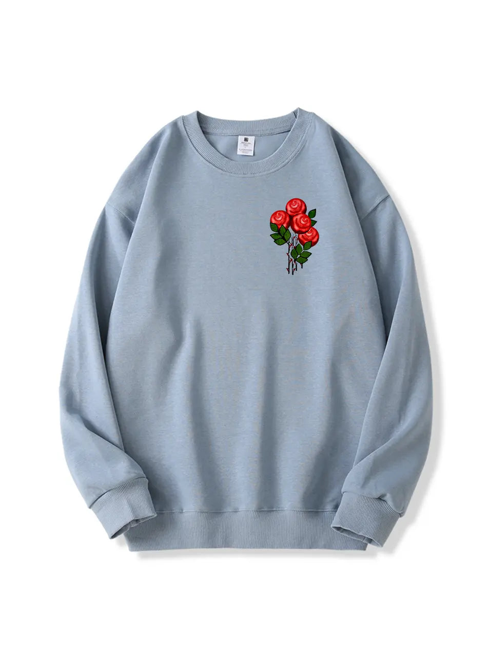 Red Rose Printed Cotton Sweatshirt for Valentine's Day Emma Bridess