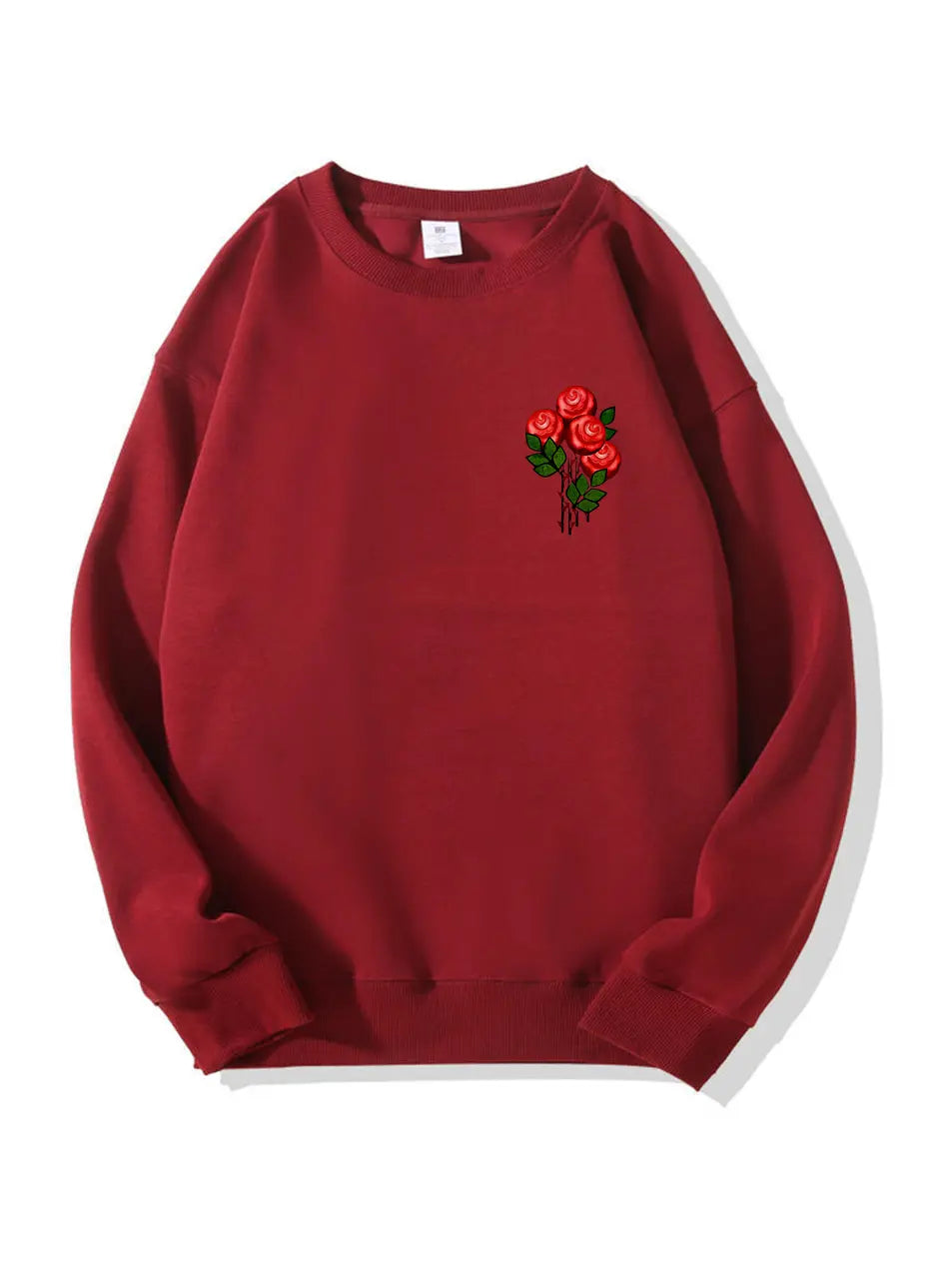 Red Rose Printed Cotton Sweatshirt for Valentine's Day Emma Bridess